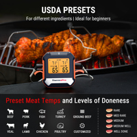 ThermoPro TP904 Thermomètre à viande numérique domestique Thermomètre à aliments pour barbecue avec 2 sondes pour la cuisson Thermomètre de cuisine numérique
