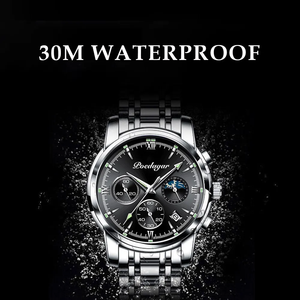 POEDAGAR 8058 Montre Homme de Luxe Fashion Étanche Lumineuse Sport Quartz Bracelet Acier Inoxydable - Product Image 3