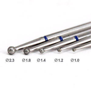 100 pz/scatola 12 pz/scatola Manicure sfera rotonda diamante punte per unghie cuticola russo laboratorio dentale diamante frese rotanti 2.35mm 3/32" - Product Image 3