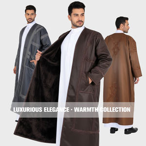 เสื้อโค้ทขนบอาบายาแบบลำลองสำหรับผู้ชายเสื้อโค้ทขนฟูสำหรับสวดมนต์เสื้อผ้าอิสลามสำหรับผู้ใหญ่ฤดูหนาว - Product Image 1