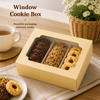 Scatola per Biscotti Personalizzata in Cartone Biodegradabile con Finestra, per Imballaggio Alimentare e Prodotti da Forno