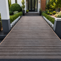 Tablas de Madera Compuesta para Terraza Exterior, Resistentes al Agua, Cuadradas, con Acabado Cepillado, para Jardín, Patio, Terraza, Camino