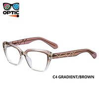 Monture de lunettes TR52 avec insert décoratif sur la patte, forme œil de chat tendance, pour femmes, adaptée aux verres de prescription optiques