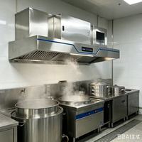 Penghisap Asap Dapur Komersial Jingzhilan Stainless Steel, Terpasang di Dinding, Berventilasi, Penghisap Asap Listrik