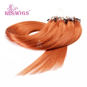 K.SWIGS 350# Copper Red <b>Micro</b> Ring Remy Human Hair Extensions Cuticle Aligned Durable Gentle Reusable Professional Natural Hair - Product Image 5