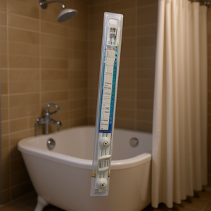 Asta per tenda da doccia a doppia aspirazione con lunghezza regolabile per uso in bagno - Product Image 2