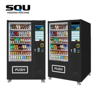 Distributeur automatique de boissons et de snacks noir sur mesure, refroidissement par air, gestion cloud directe