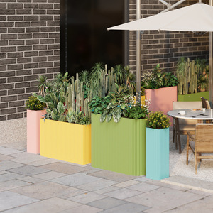 Customized Outdoor Flower Box Combination Metal Floor Standing For Shopping Mall Landscaping Partition - Product Image 2