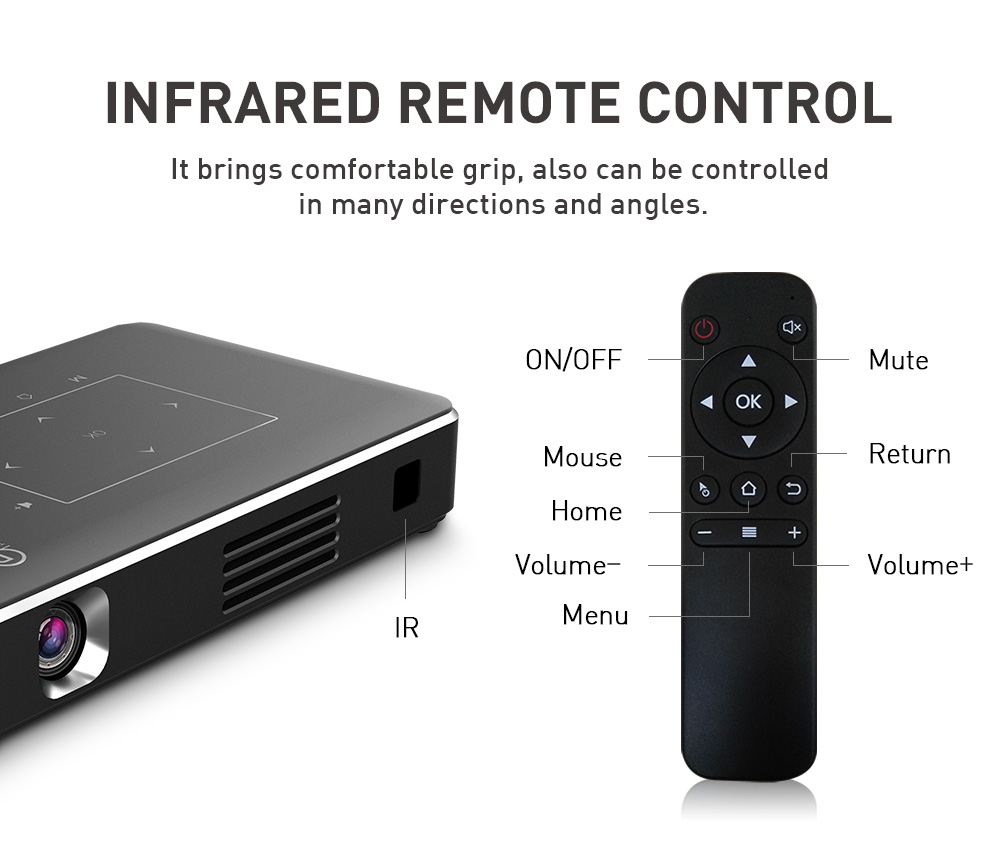 [YIDAHAI P10]150 ANSI LUMENS LED+DLP smart Android 9 Video 4K Digital hd portable Mobile home theater ai smart Projector