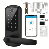 Hot Sale Smart Door Lock with Tuya APP Digital Fingerprint Keyless DeadBolt Ttlock Smart Handle Lock with Single Latch Mortise