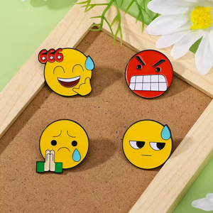 Broches et badges en alliage personnalisés pour enfants, style mode, avec motifs émoticônes, vente en gros du fabricant - Product Image 1