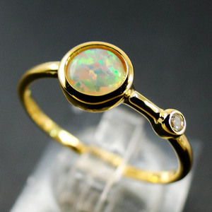 Dainty bianco opale anelli oro e rodio placcato in argento Sterling-per feste di matrimoni gigi gioielli con pietre preziose certificate