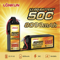 Baterai Drone Longkun 6S 22.2V 25C 10000mAh FPV Lipo untuk Drone RC, Quadcopter, Pesawat, Helikopter bersertifikat