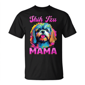 T-shirt Shih Tzu Mama avec motif de chien coloré, cadeau pour les amoureux des animaux - Product Image 2