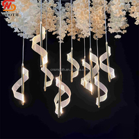Lampe suspendue en forme de fleur de lys lisse, lumière LED blanc chaud, 10 têtes, plafonnier pour décoration de mariage, banquet, restaurant