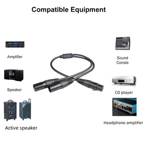 En Stock 0,5 M chaqueta de PVC de tres núcleos Dual <span class=keywords><strong>XLR</strong></span> macho a hembra Cable de <span class=keywords><strong>audio</strong></span> y video balanceado Dual <span class=keywords><strong>XLR</strong></span> macho mezclador Cable de micrófono - Product Image 3