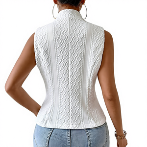 Vêtements pour femmes Ohsisa, printemps-automne 2025, nouveau <span class=keywords><strong>gilet</strong></span> <span class=keywords><strong>sans</strong></span> manches, veste polyvalente, veste décontractée, <span class=keywords><strong>gilet</strong></span> à boutons - Product Image 6