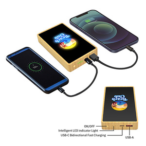 พาวเวอร์แบงค์ไม้ไผ่ ชาร์จเร็ว 22.5W ความจุ 8000mAh พร้อมหน้าจอแสดงผลดิจิตอล LED สีสันสดใส - Product Image 5