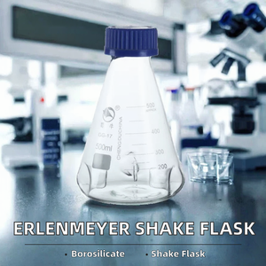 Frasco Erlenmeyer de Vidrio Borosilicato Azul, Frasco Cónico Graduado, Recipiente de Mezcla para Laboratorio - Product Image 2