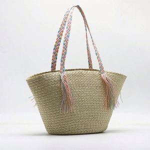 Nouveauté 2025 : Sac panier en paille pour jeune femme avec bandoulière colorée - Product Image 5