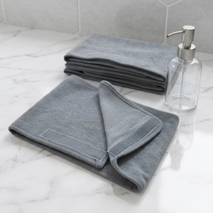 Toalla de Mano de Algodón Gris, Color Sólido, Rectangular, de Secado Rápido, Estilo Sencillo, para Uso Doméstico - Product Image 1