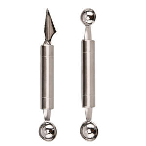 Cuillère à boulettes de fruits en acier inoxydable et outil à former des boulettes avec couteau à découper les fruits, couteau à découper la pastèque, cuillère à boulettes - Product Image 3