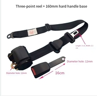 Ceintures de sécurité de haute qualité, ceinture de sécurité universelle à 3 points avec boucle rigide incurvée et câble d'avertissement, accessoires pour ceinture de voiture