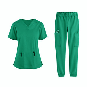 Women Scrub Set Two Piece V Neck Top And Pants With Double Pockets Moisture Wicking For Hospital Use - Product Image 4