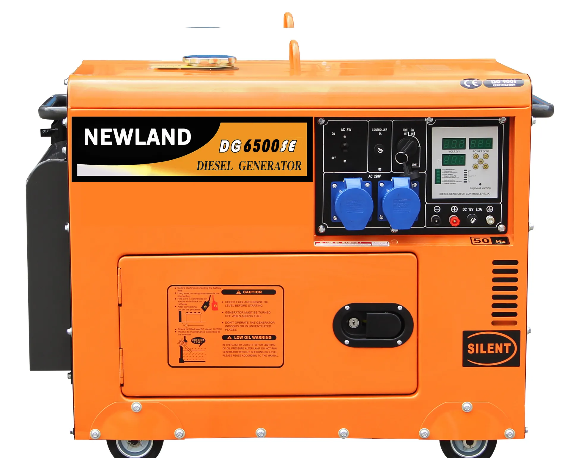 Newland Gerador diesel portátil monofásico 6kw 6.5 kva geradores diesel refrigerados a ar tipo silencioso para uso doméstico