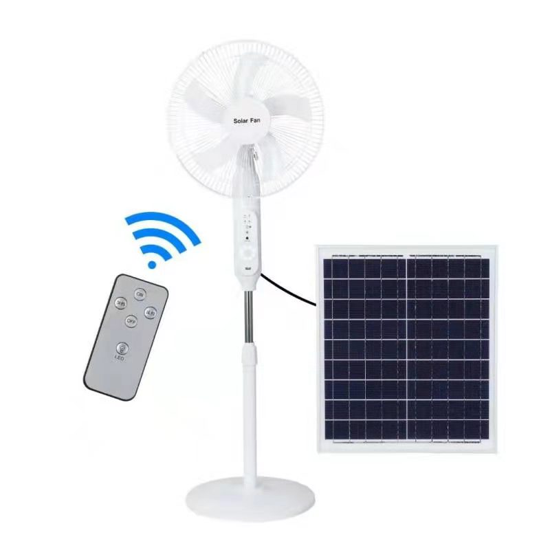 16 Inch 12V DC Solar Fan Solar Powered AC DC Rechargeable Fan Price Cheap Stand Solar Fan with Remote controller