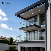 Sistem Railing Kaca Aluminium Baja Tahan Karat Minimalis Modern Bersertifikasi AS2047 Tahan Karat untuk Balkon Aman