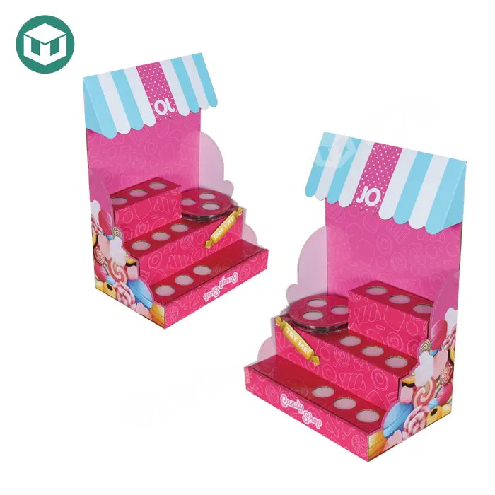 Recyclable Material Corrugated Apparel Front Cut Out Cardboard Retail PDQ Candy Store Paper Display Box with Low Price