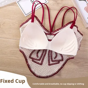 Nuovo Stile Invernale Reggiseno Bandeau da Donna Intrecciato Ricamato Anti-Esposizione Traspirante Senza Spalline Senza <span class=keywords><strong>Ferretto</strong></span> Sexy Coppa 3/4 - Product Image 3