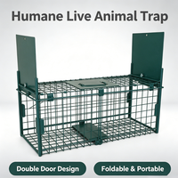 Trampa para Ardillas, Jaula de 62*21*24CM, Doble Puerta, Captura Humana, Trampa Metálica para Animales Pequeños, para Conejos, Jardín, Granja, Lista para Enviar