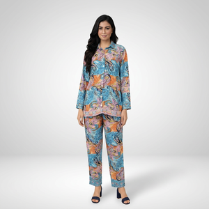 Ensemble coordonné deux pièces pour femmes, décontracté, élégant, confortable, ensemble Kurti et pantalon assorti, respirant, tenue écologique pour toutes les saisons - Product Image 1