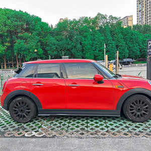 Amp-Z Side Skirt F55 Mini Cooper 2014-2024 Piano Black Carbon Fiber Texture Matte Finish Tuning Style - Product Image 2