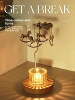 Lanterne rotative en forme de carrousel, bougeoir en cire parfumée, support en forme de cheval, décoration de dîner aux chandelles de Noël