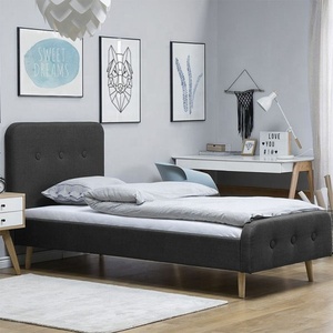 Luxury Style High Quality Single Size Soft Tufted with Buttons Headboard High <strong>End</strong> Designs Faux Upholstered Fabric <strong>Bed</strong> Frame - Product Image 4