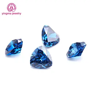 Produsen cz batu permata longgar warna khusus 4*4mm sampai 10*10mm biru safir triliun potongan longgar batu cz kubik zirkonia