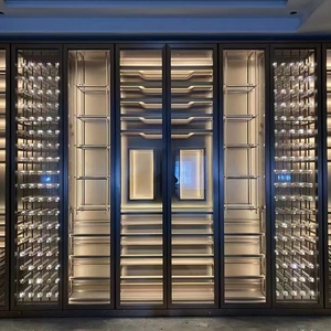 Sang trọng hiện đại thủy tinh phòng khách tủ rượu với ánh sáng LED nhiệt điện nhà/bar rượu vang đồ nội thất nhà - Product Image 5