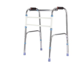 Hengshunhe Walking Aid Double Horizontal Bar Stainless Steel Foldable With Wheels For <b>Elderly</b> Rehabilitation Fitness Equipment - Product Image 3