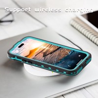 Étui de téléphone étanche pour Iphone 15 Plus étui de téléphone à anneau magnétique étui de téléphone de charge sans fil transparent