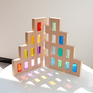 Dropshipping Products <b>Block</b> Set Smooth-Handled Skateboard Children's Early Education Wood Toys Sourcing Service in China - Product Image 6