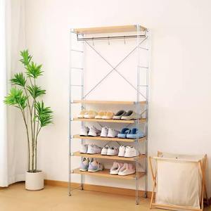Modern Multi-Tier Aluminum Metal Shoe <b>Rack</b> Storage Shelf for Entryway Bedroom Hotel Home Adjustable Clothing Organizer - Product Image 5