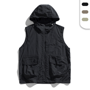Veste d'extérieur sans manches imperméable coupe-vent et respirante avec gilet zippé Vêtements d'extérieur décontractés en nylon 100% avec logo personnalisé - Product Image 1
