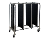 Chariot de stockage de circuits imprimés ESD haute capacité personnalisé en acier inoxydable avec panneaux multiples et roues de 4 pouces