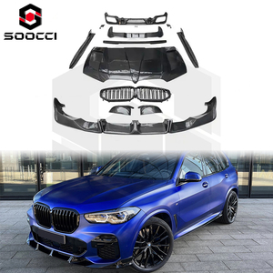 Kit de carrocería de estilo LD de fibra de carbono para BMW <span class=keywords><strong>X5</strong></span> G05 xDrive 40i M50i 30d, capó de rejilla de labio delantero, faldones laterales, alerón difusor trasero 2019 + - Product Image 1