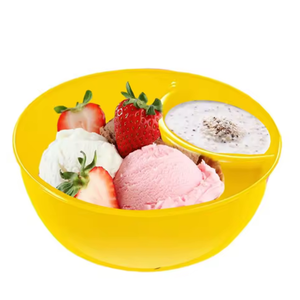 Juego de Tazones de Plástico Apilables de 6 Colores con Compartimentos Divididos para Cereal, Ensalada, Fruta, Aperitivos, Papas Fritas y Salsas - Product Image 6