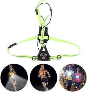 Giấy Chứng Nhận Ce Có Thể Sạc Lại 90 Độ Có Thể Điều Chỉnh An Toàn Phản Quang 500 Lumen 3 Đèn Led Chạy Chạy Bộ Ngực Ánh Sáng Cho Á Hậu - Product Image 2