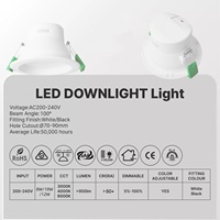 Spot encastré australien SAA 90MM 8W 10W TRI 3CCT en aluminium, lampe LED encastrée, DIMMABLE, bureau, maison, anti-éblouissement, spot de plafond